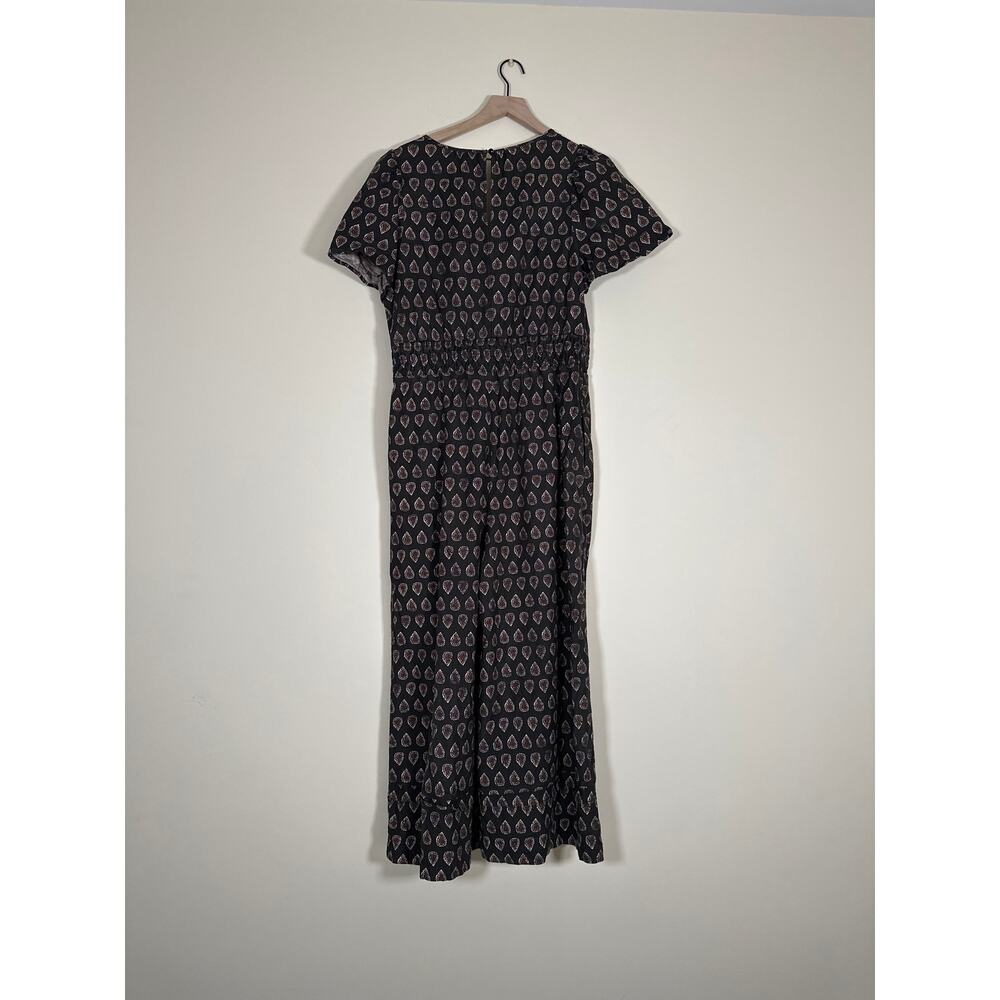 Anthropologie Somerset Wide Leg Jumpsuit Women’s Large Boho Black Paisley - Picture 7 of 14